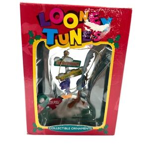 1996 Looney‎ Tunes Ornament Wile E. Coyote Road Runner NIB Vintage Holiday